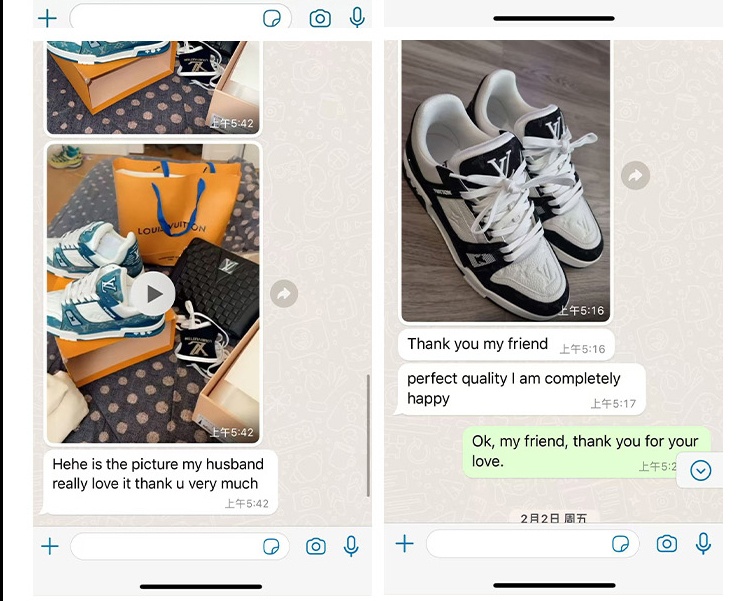 Nike sneakers collection - Four colorways of sneakers displayed on Nike boxes with warehouse inventory in background